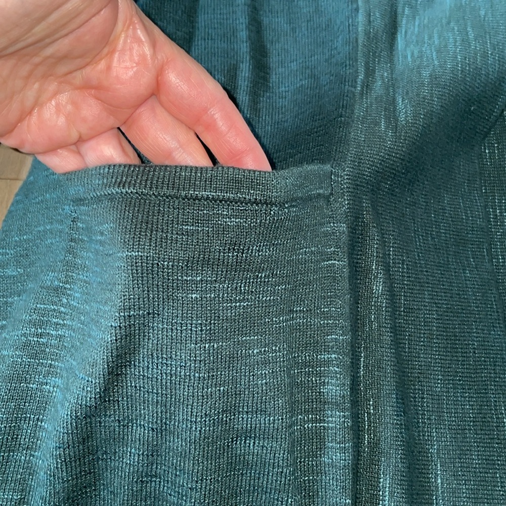 J. Jill Textured Sweater Cardigan Jacket Patch Pockets Forest Green Size Medium - Picture 8 of 9